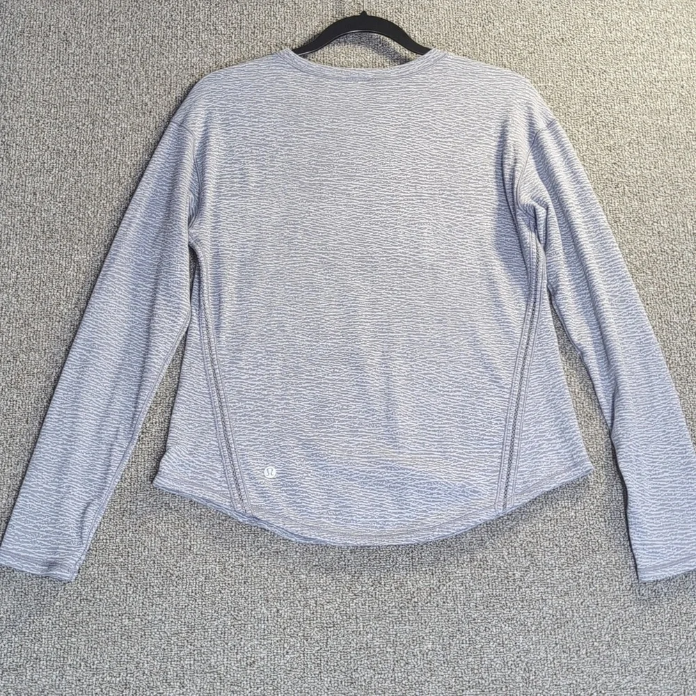Lululemon Lost In Pace Long Sleeve - Sheer Luon Pebble Jacquard Grey Size 8